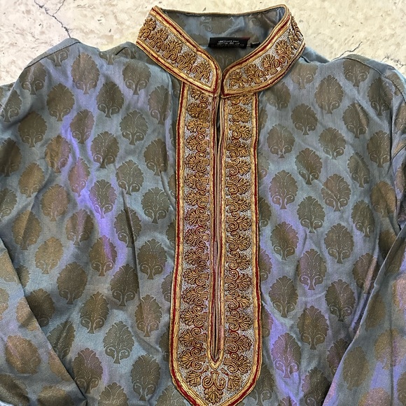 Custom made groom Kurta and matching Shalwar (bottoms) set! Fine silk! Bollywood - Picture 3 of 9